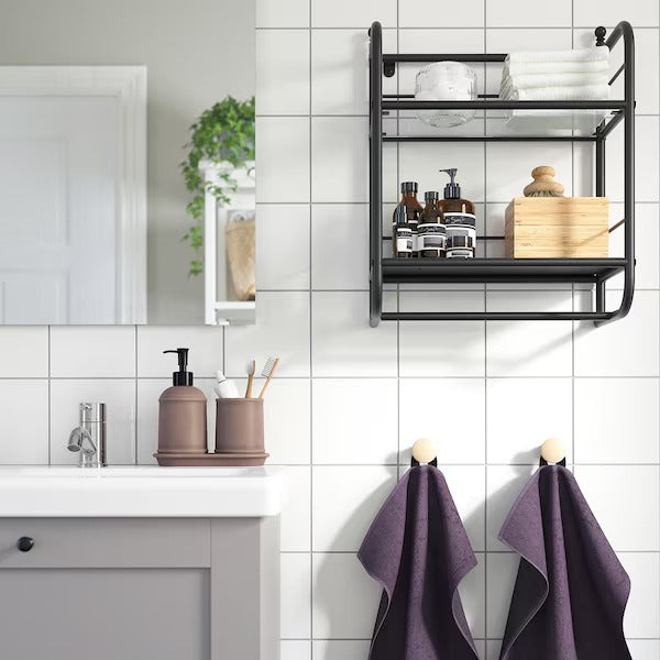 FRÖSJÖN Wall shelf, black, 40x51 cm