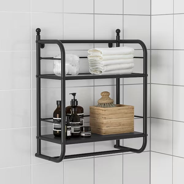 FRÖSJÖN Wall shelf, black, 40x51 cm