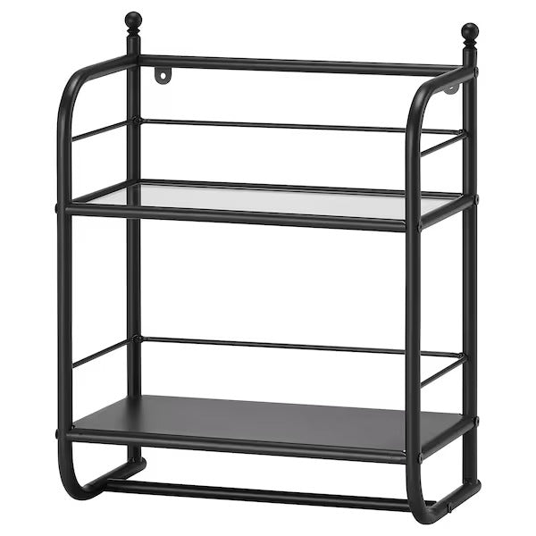 FRÖSJÖN Wall shelf, black, 40x51 cm