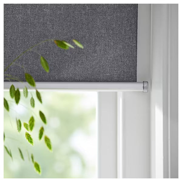 FYRTUR Block-out roller blind, smart wireless/battery-operated grey, 140x195 cm