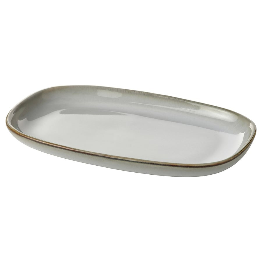 GLADELIG Plate, grey, 20x13 cm
