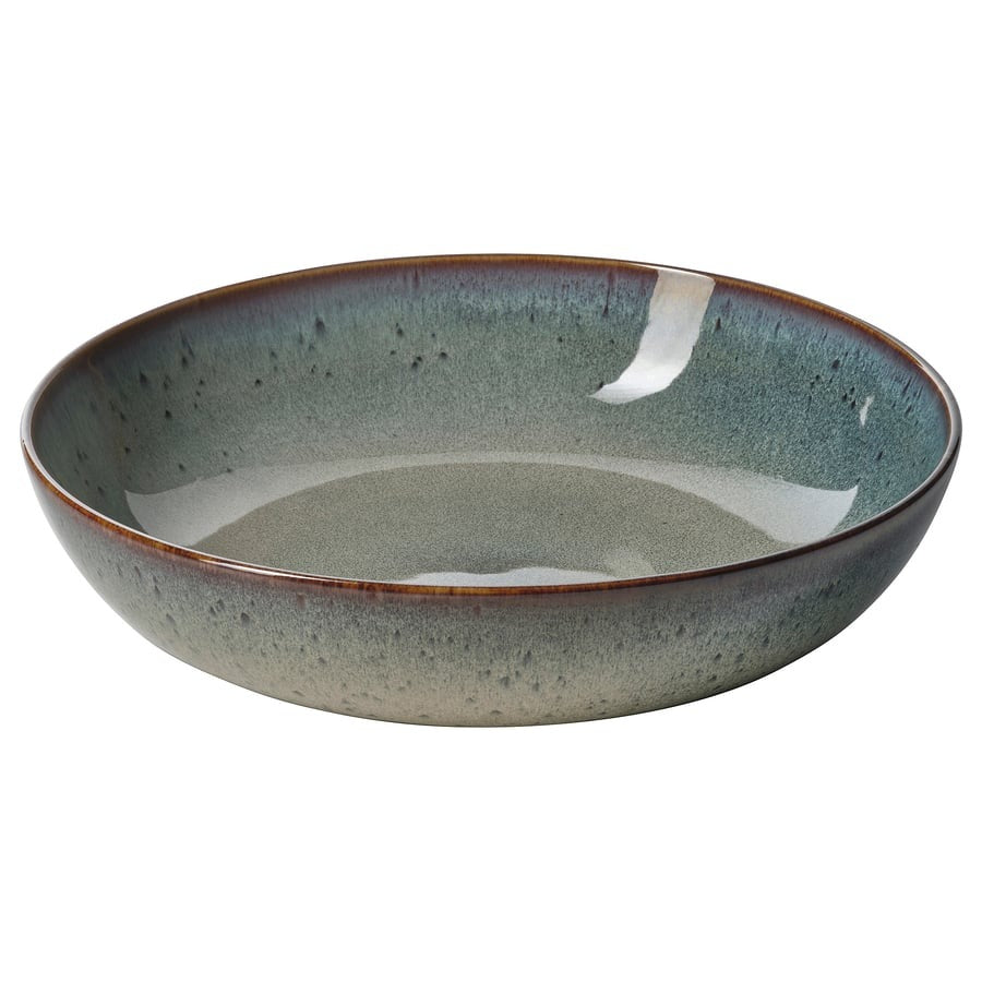 GLADELIG Serving bowl, beige-green, 30 cm