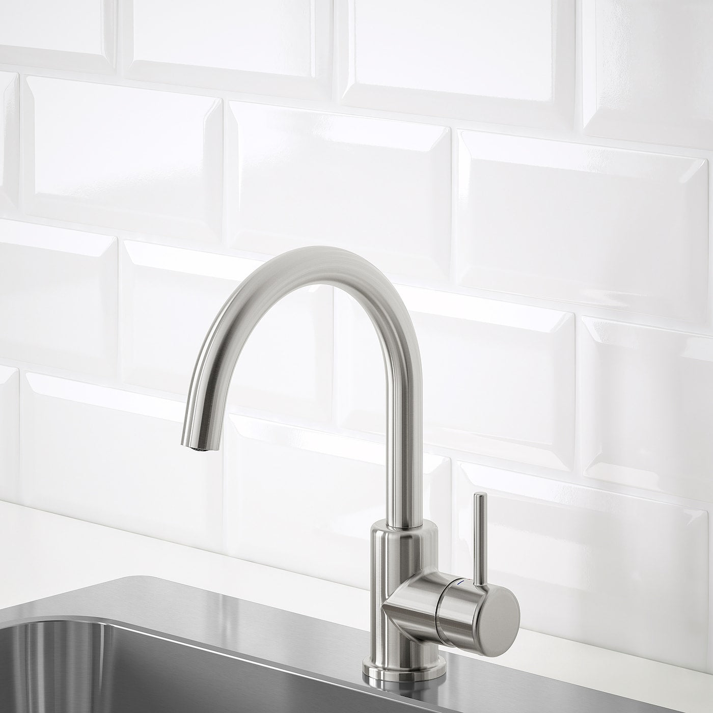 GLYPEN Mixer tap, stainless steel effect