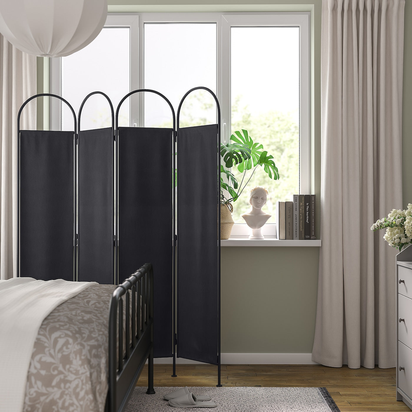 GRÅFJÄLLET Room divider, anthracite, 150x175 cm