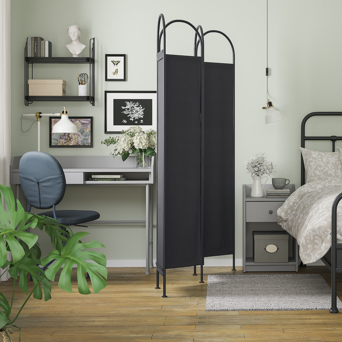 GRÅFJÄLLET Room divider, anthracite, 150x175 cm