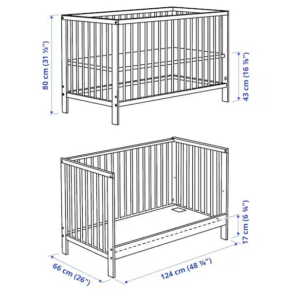 New GULLIVER Cot, green, 60x120 cm