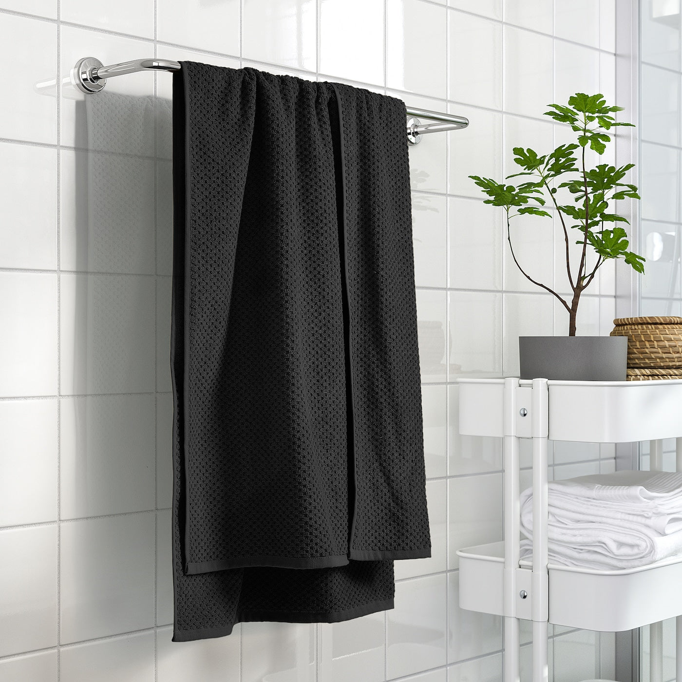 GULVIAL Bath towel, dark grey-blue, 70x140 cm