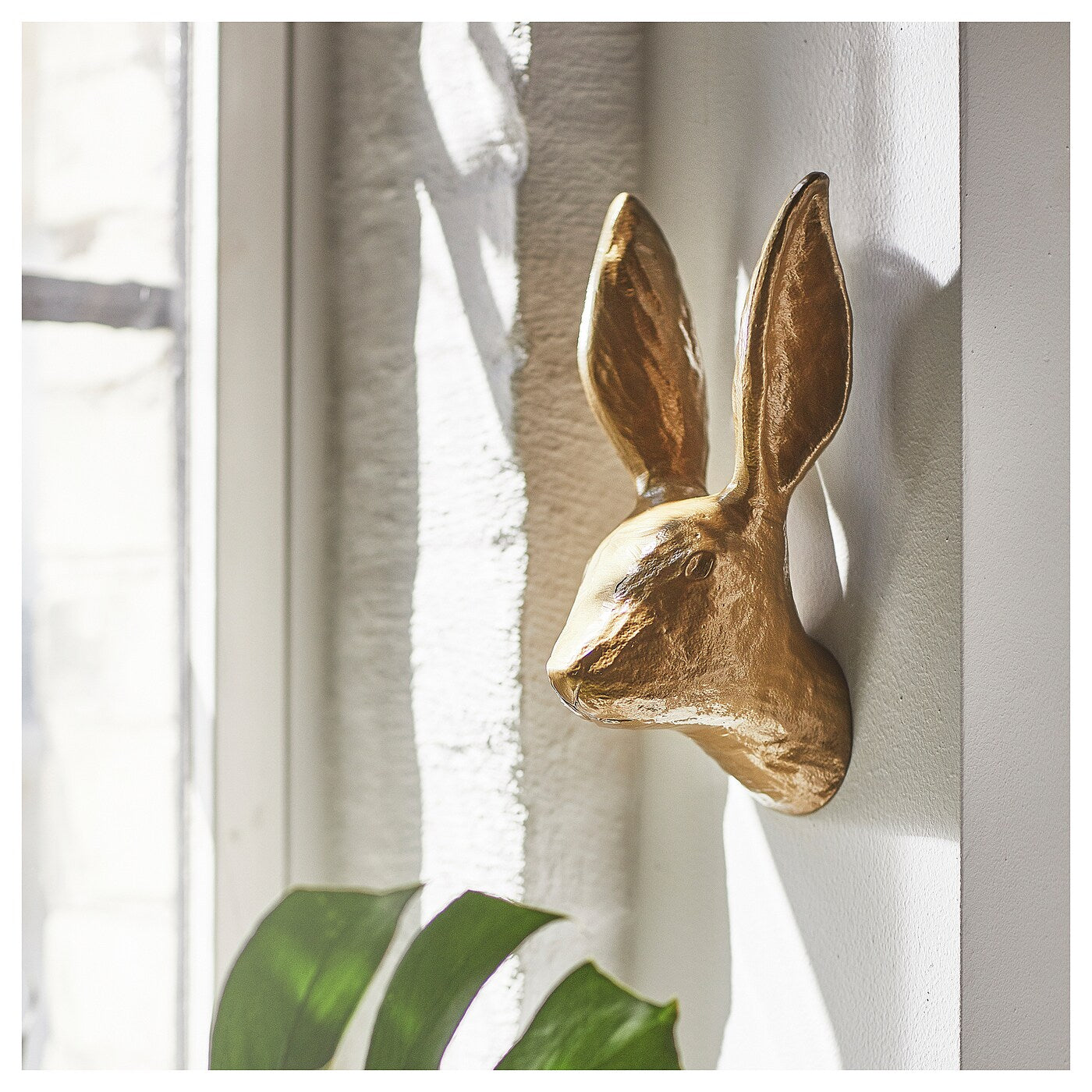 HÄGGMISPEL Wall decoration, rabbit/brass-colour, 25 cm