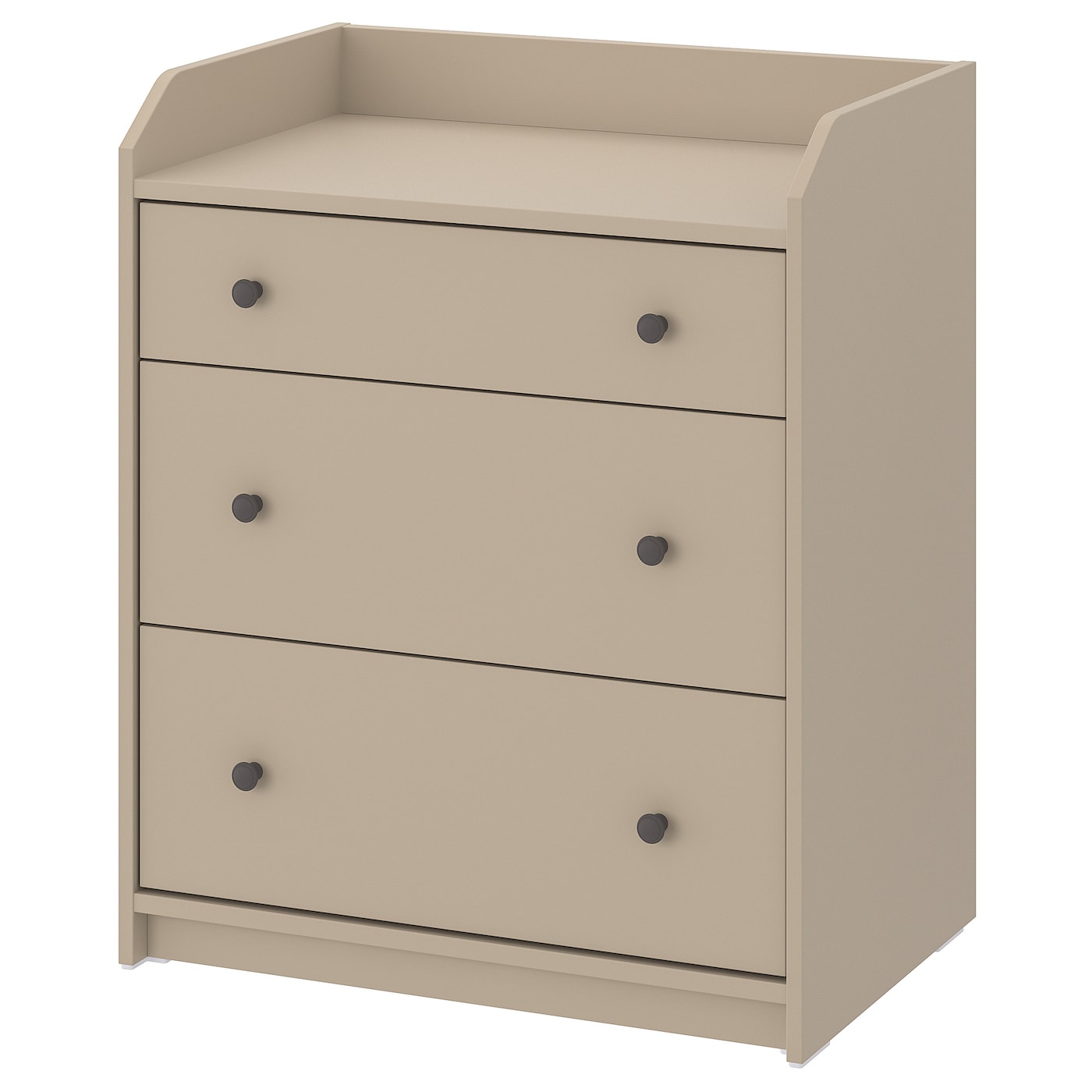 HAUGA Chest of 3 drawers, white, 70x84 cm