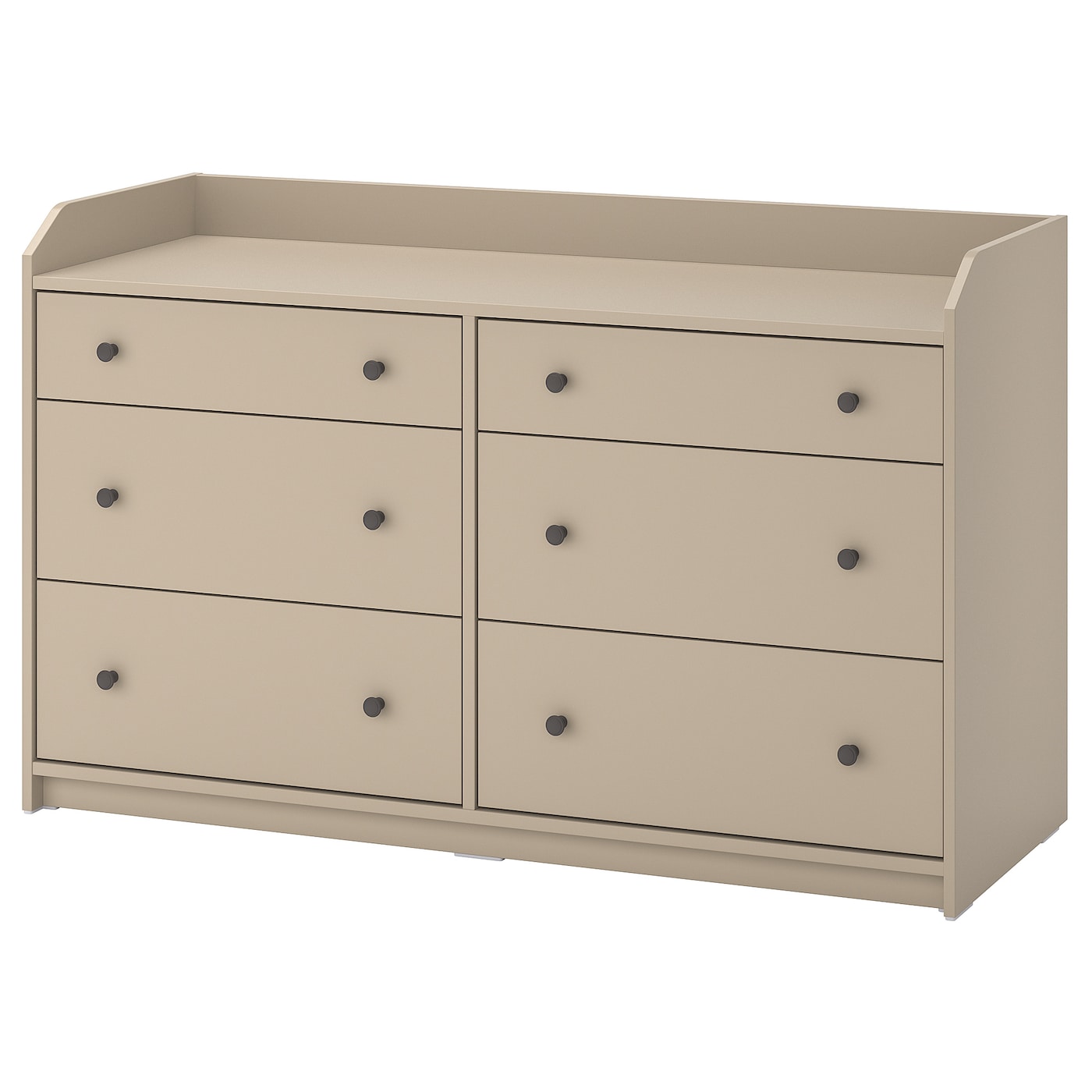 HAUGA Chest of 6 drawers, white, 138x84 cm