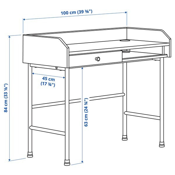 HAUGA Desk, beige, 100x45 cm