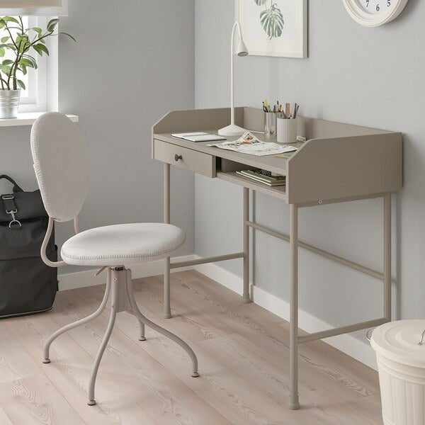 HAUGA Desk, beige, 100x45 cm