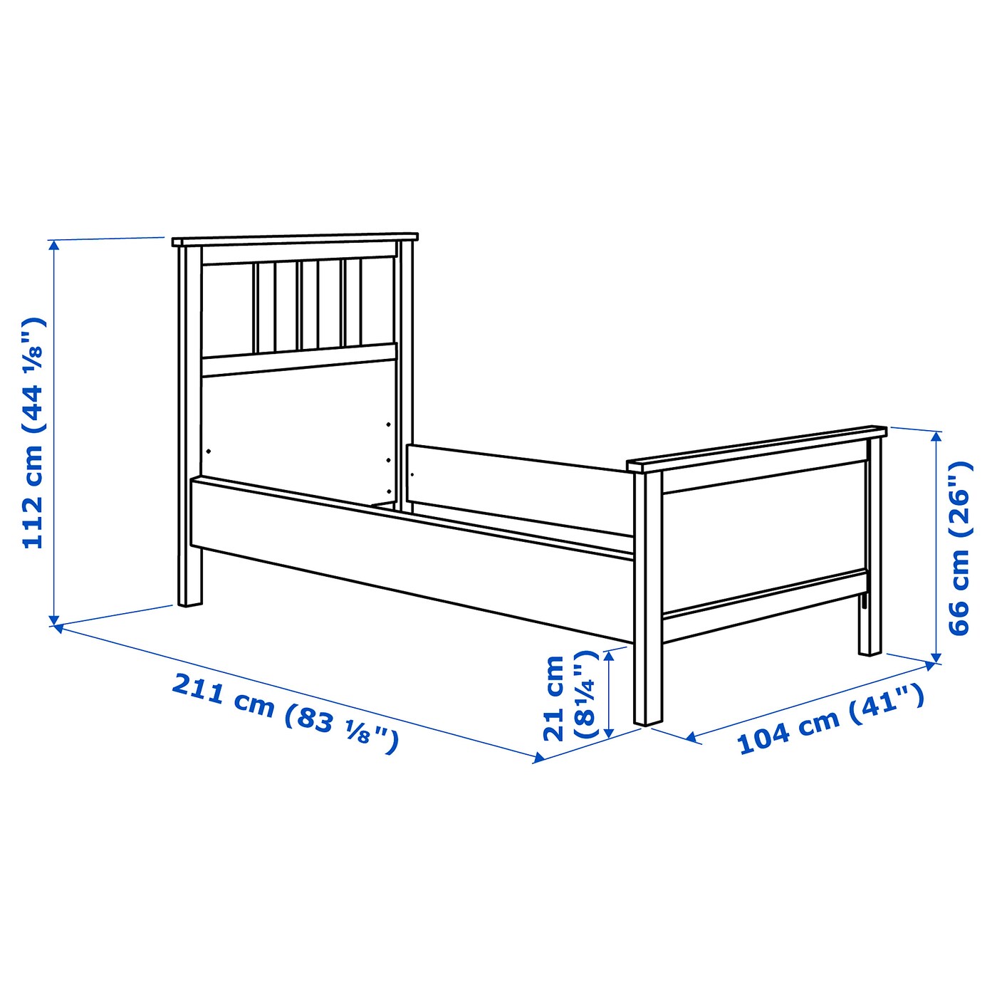 HEMNES Bed frame with mattress, white stain/Valevåg firm, 90x200 cm