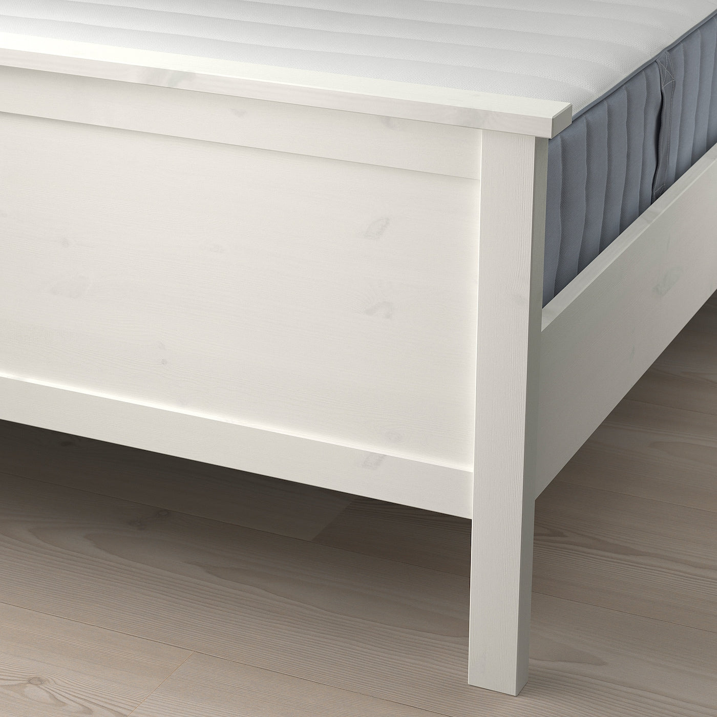 HEMNES Bed frame with mattress, white stain/Valevåg firm, 90x200 cm