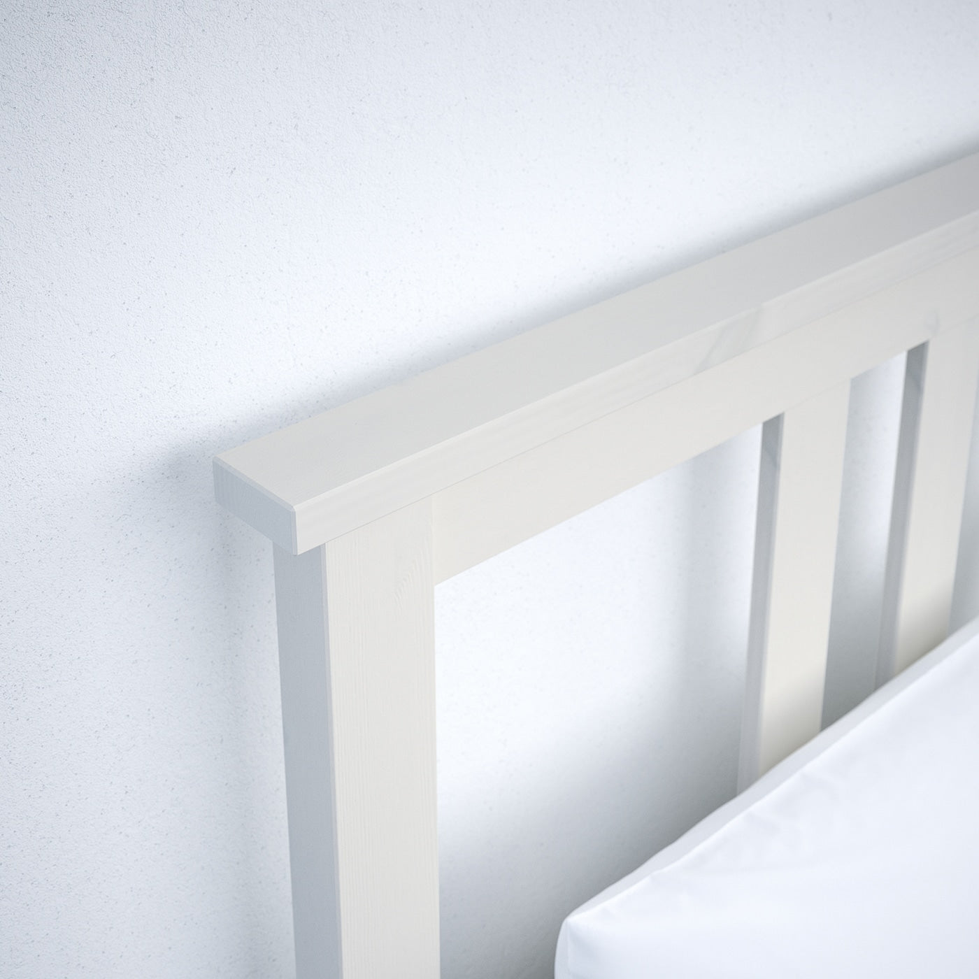 HEMNES Bed frame with mattress, white stain/Valevåg firm, 90x200 cm