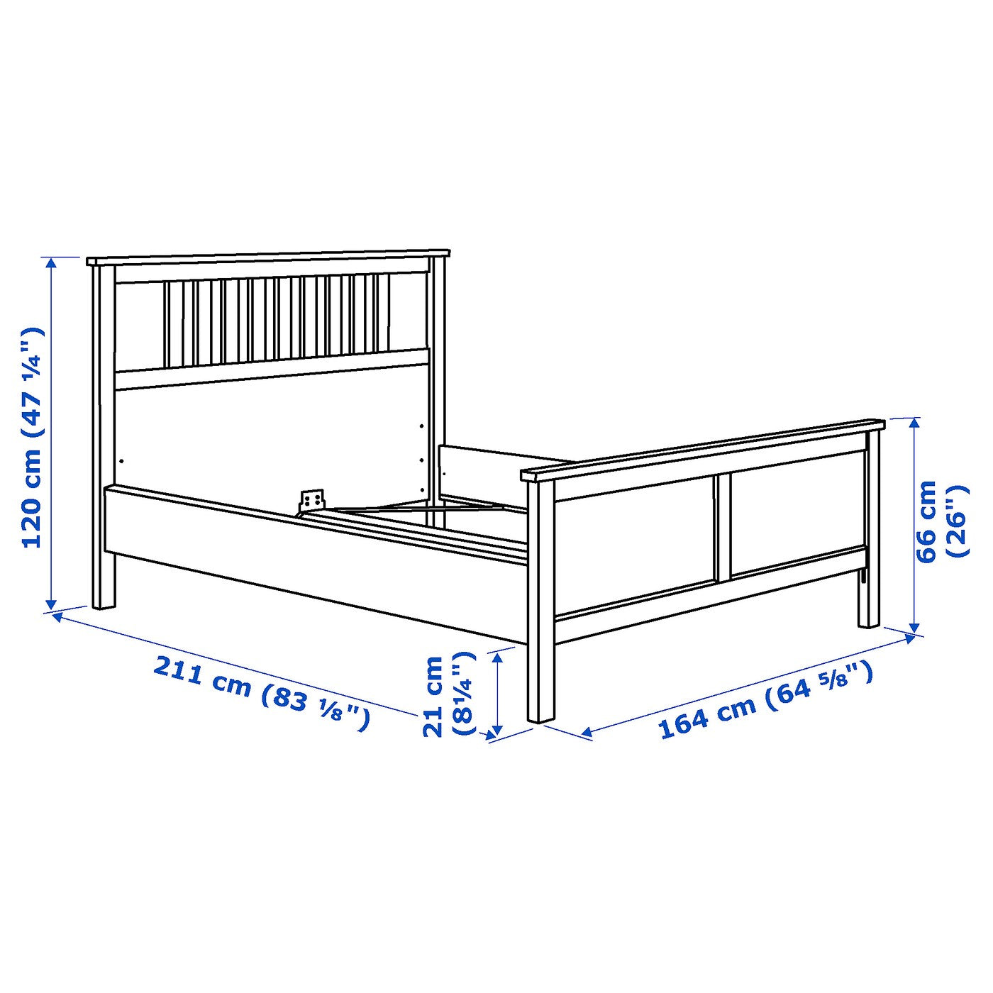 HEMNES Bed frame with mattress, white stain/Valevåg firm, 90x200 cm