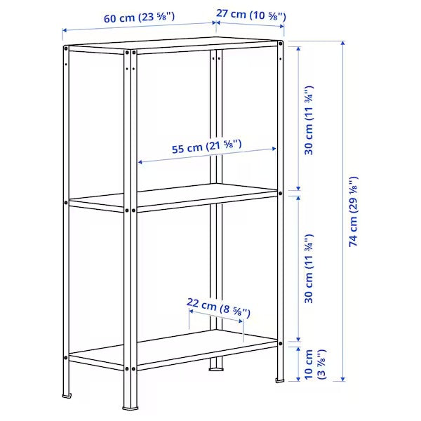 HYLLIS Shelving unit, in/outdoor, 60x27x74 cm