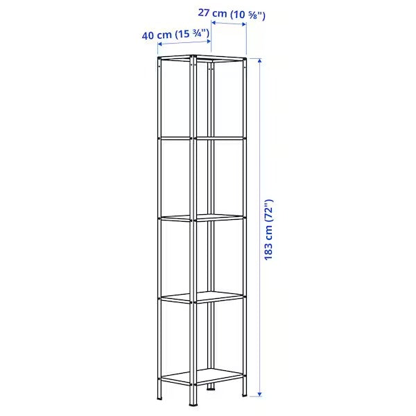 HYLLIS Shelving unit, in/outdoor, 40x27x183 cm