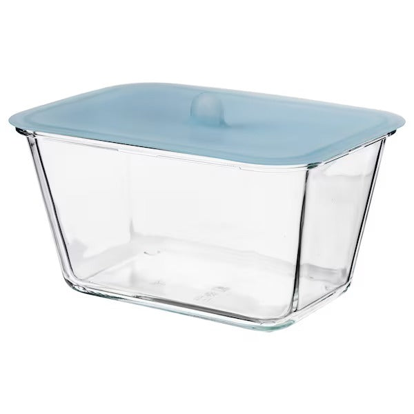 IKEA 365+ Food container with lid, rectangular glass/silicone, 1.0 l