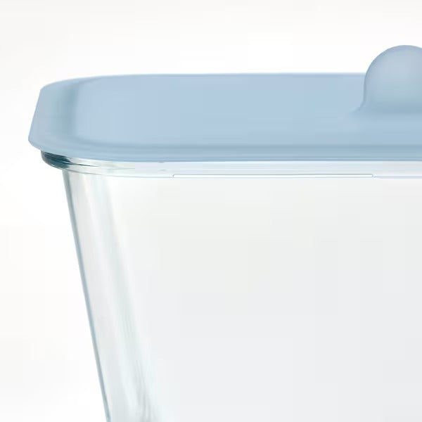 IKEA 365+ Food container with lid, rectangular glass/silicone, 1.0 l