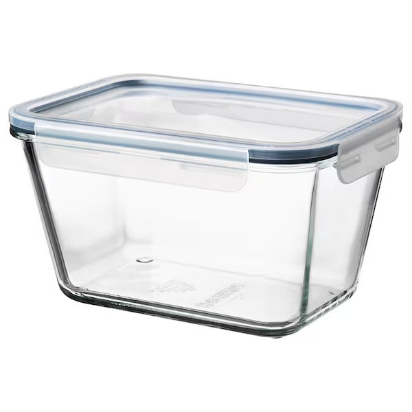 IKEA 365+ Food container with lid, rectangular glass/plastic, 1.0 l