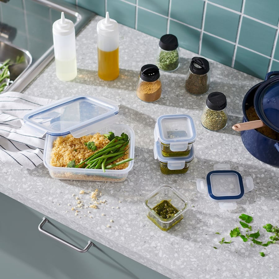 IKEA 365+ Food container with lid, rectangular/plastic, 1.0 l