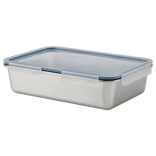 New IKEA 365+ Food container with lid, large rectangular/stainless steel plastic, 3 l