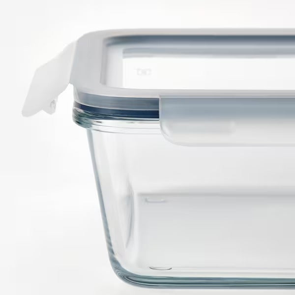 IKEA 365+ Food container with lid, rectangular/glass plastic, 3.1 l