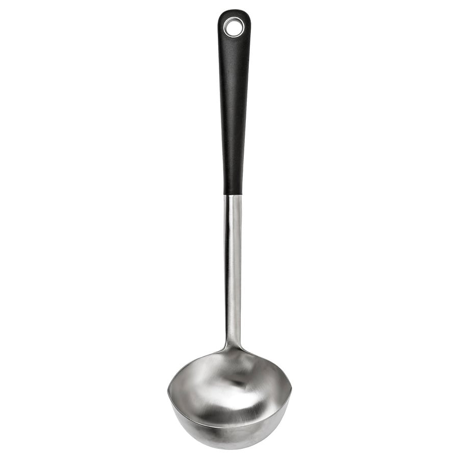 IKEA 365+ HJÄLTE Soup ladle, stainless steel/black