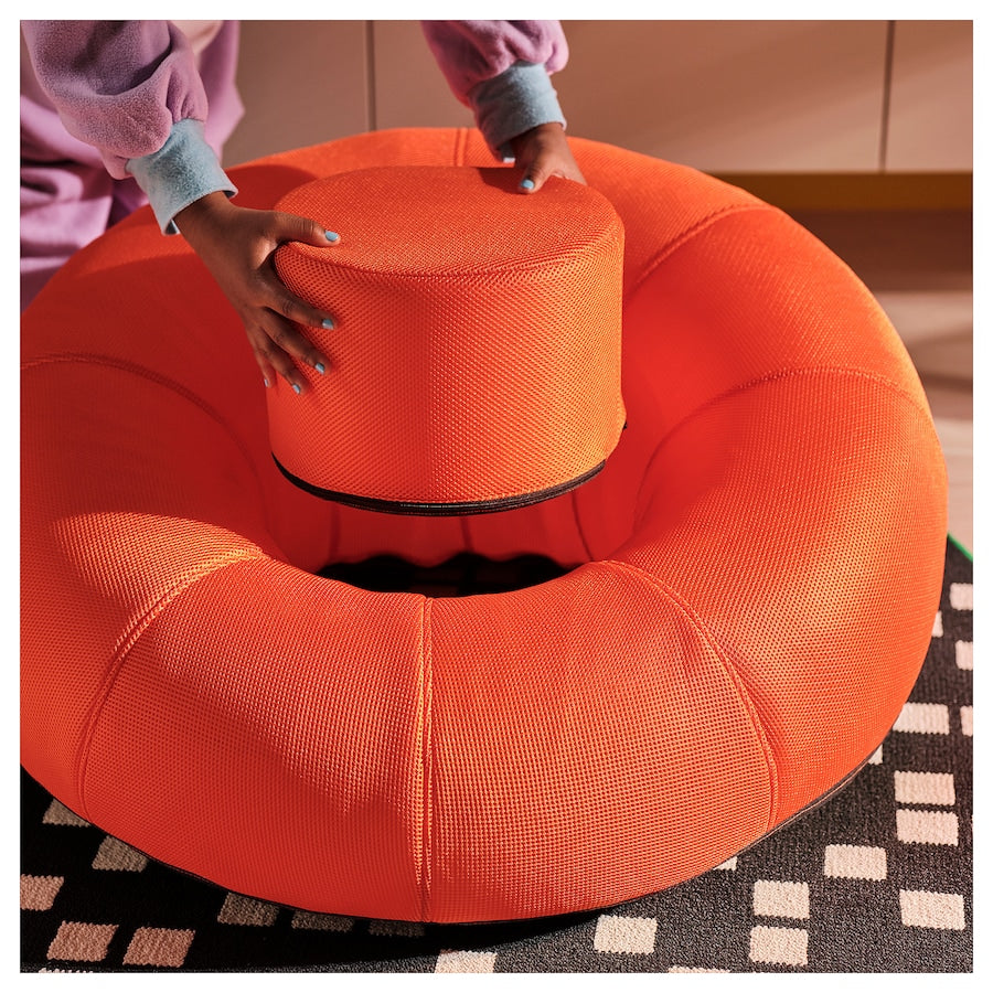 BRÄNNBOLL Inflatable gaming lounge chair, bright orange