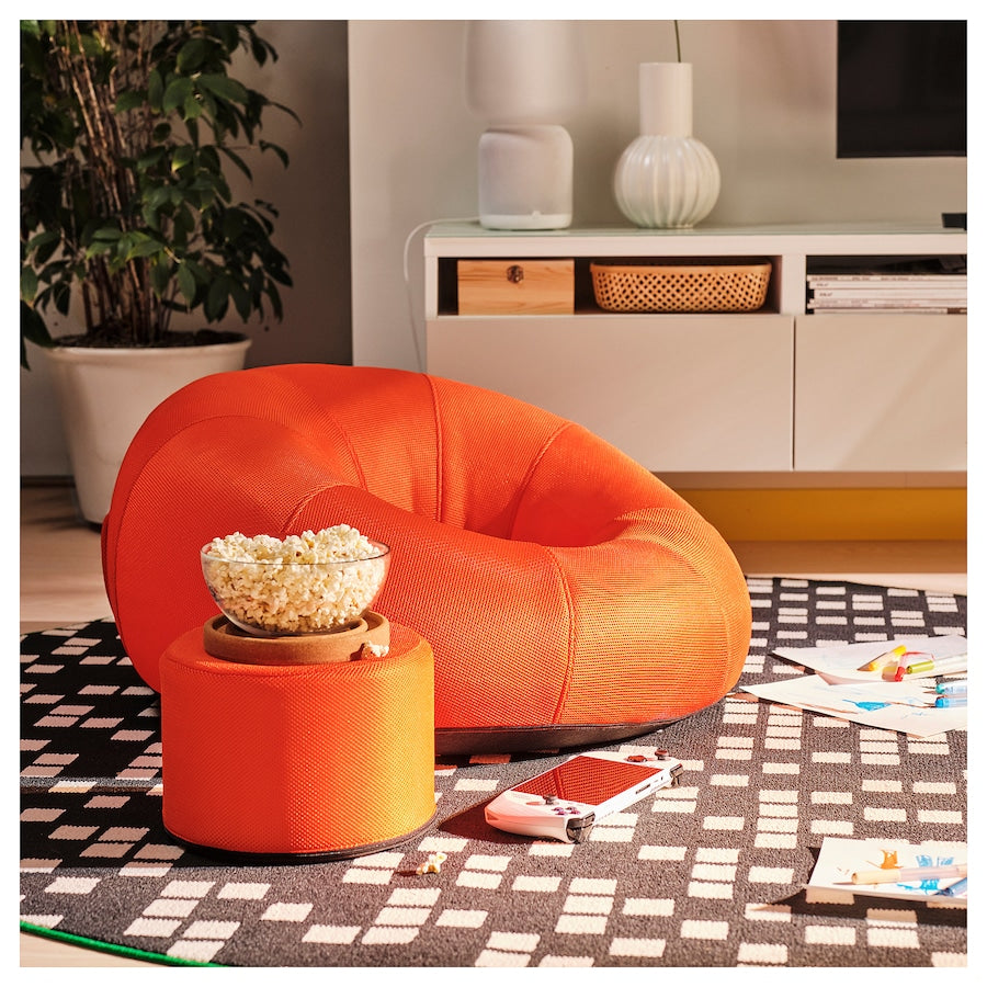 BRÄNNBOLL Inflatable gaming lounge chair, bright orange