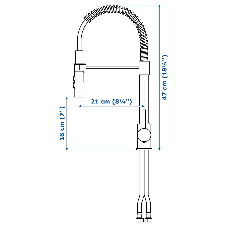 VIMMERN Kitchen mixer tap/handspray, stainless steel colour