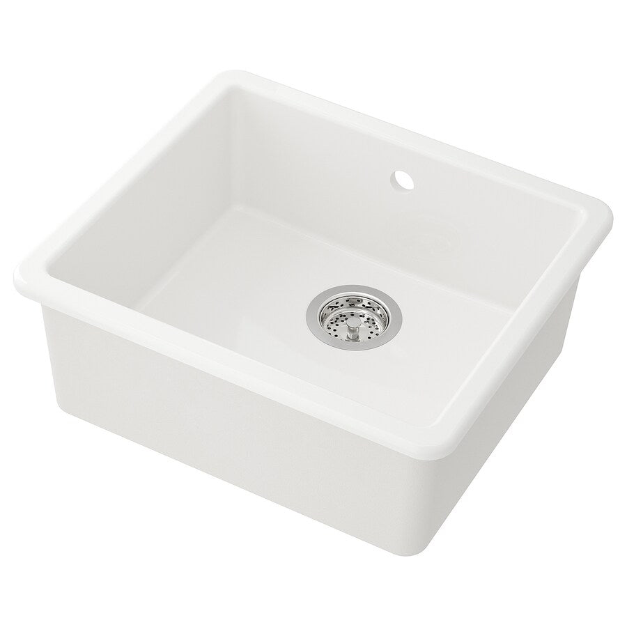 HAVSEN Inset sink, 1 bowl, white, 53x47 cm