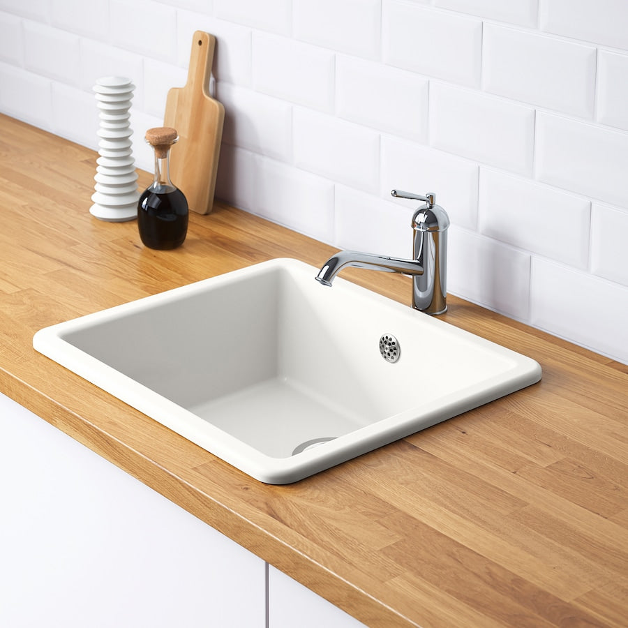 HAVSEN Inset sink, 1 bowl, white, 53x47 cm