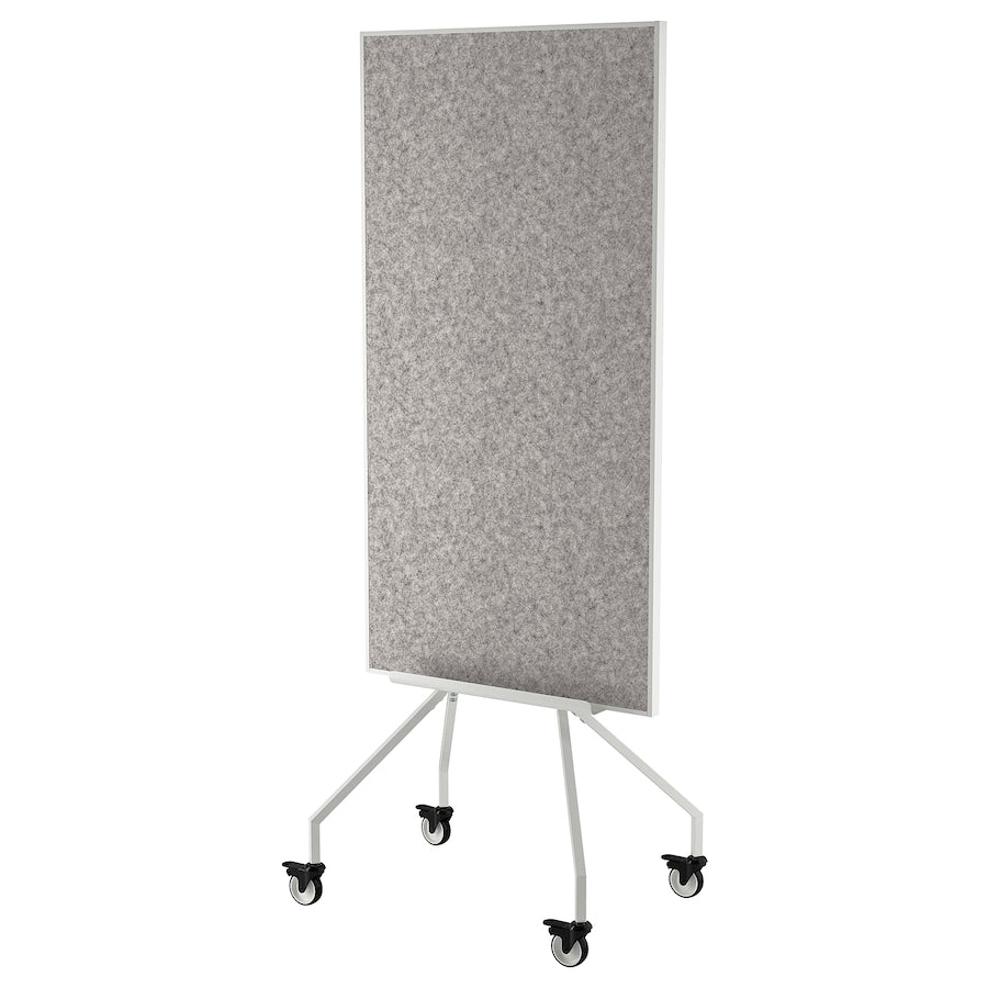 ELLOVEN Whiteboard/noticeboard with castors, white, 70x180 cm