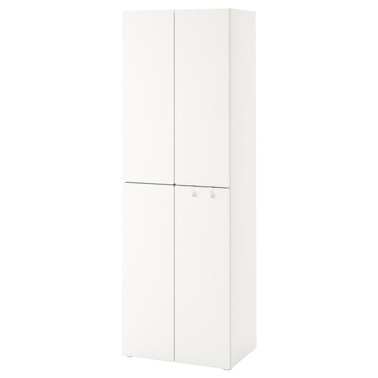 SMÅSTAD / PLATSA Wardrobe, white white/with 2 clothes rails, 60x57x181 cm