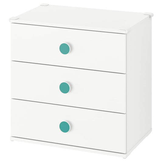 GODISHUS Chest of 3 drawers, white, 60x40x60 cm