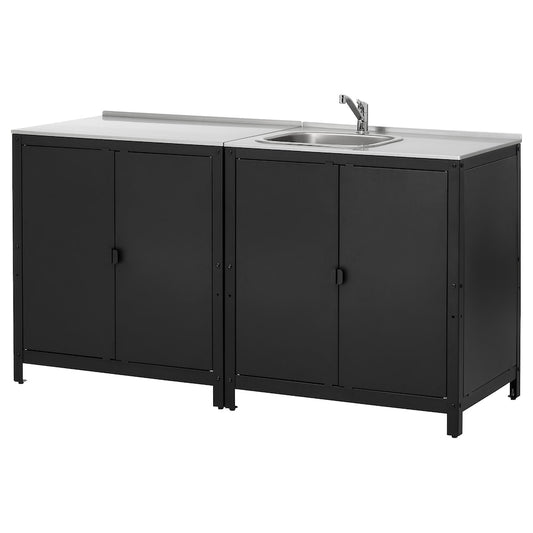 GRILLSKÄR Kitchen sink unit/cabinet, outdoor, stainless steel, 172x61 cm