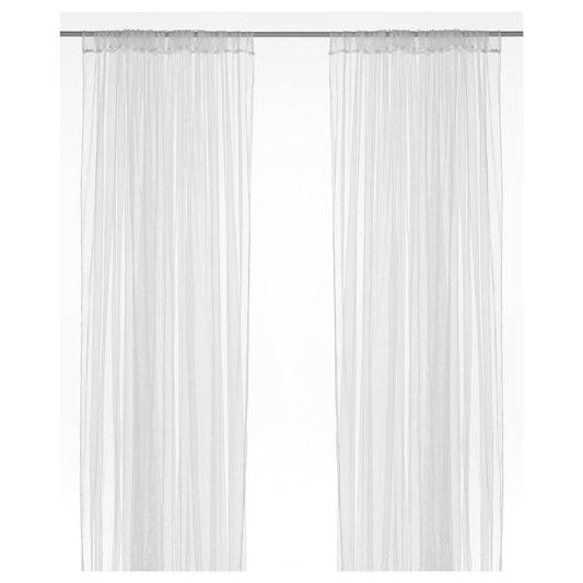 LILL Net curtains, 1 pair, with rod pocket/white, 280x250 cm