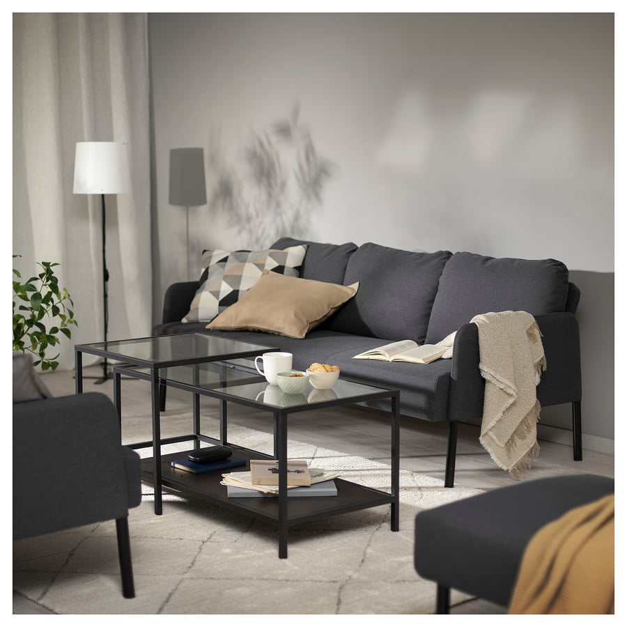 GLOSTAD 3-seat sofa, Knisa dark grey