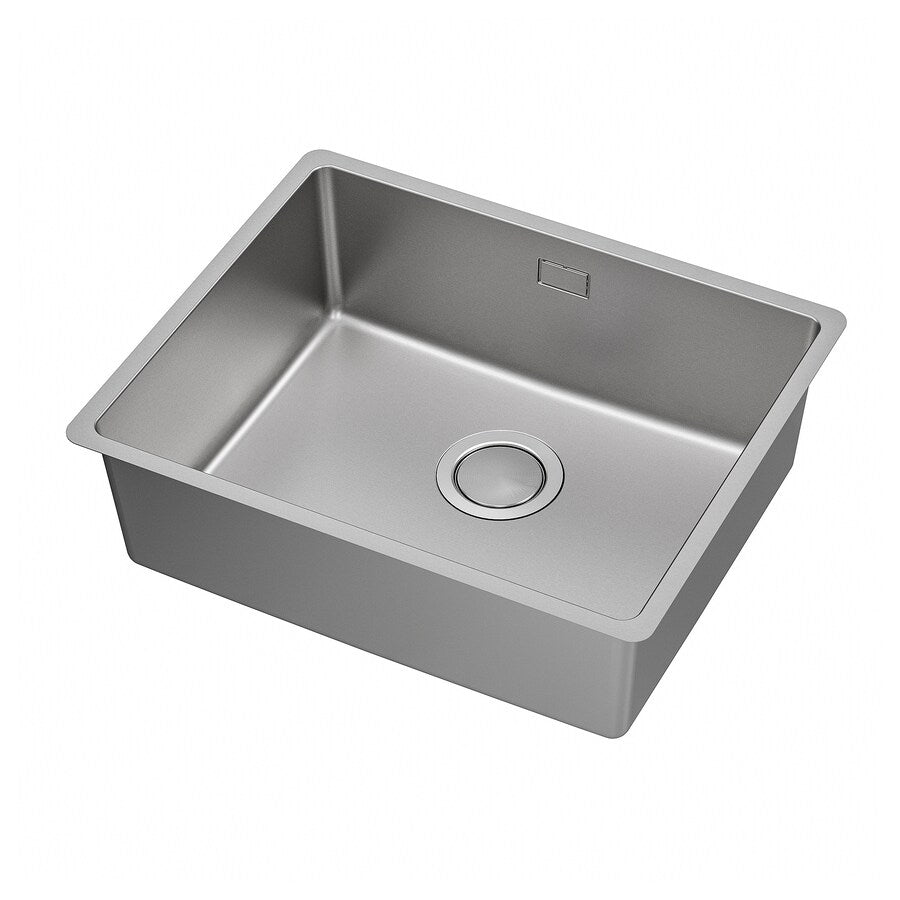 VRESJÖN Inset sink, 1 bowl, stainless steel, 37x44 cm