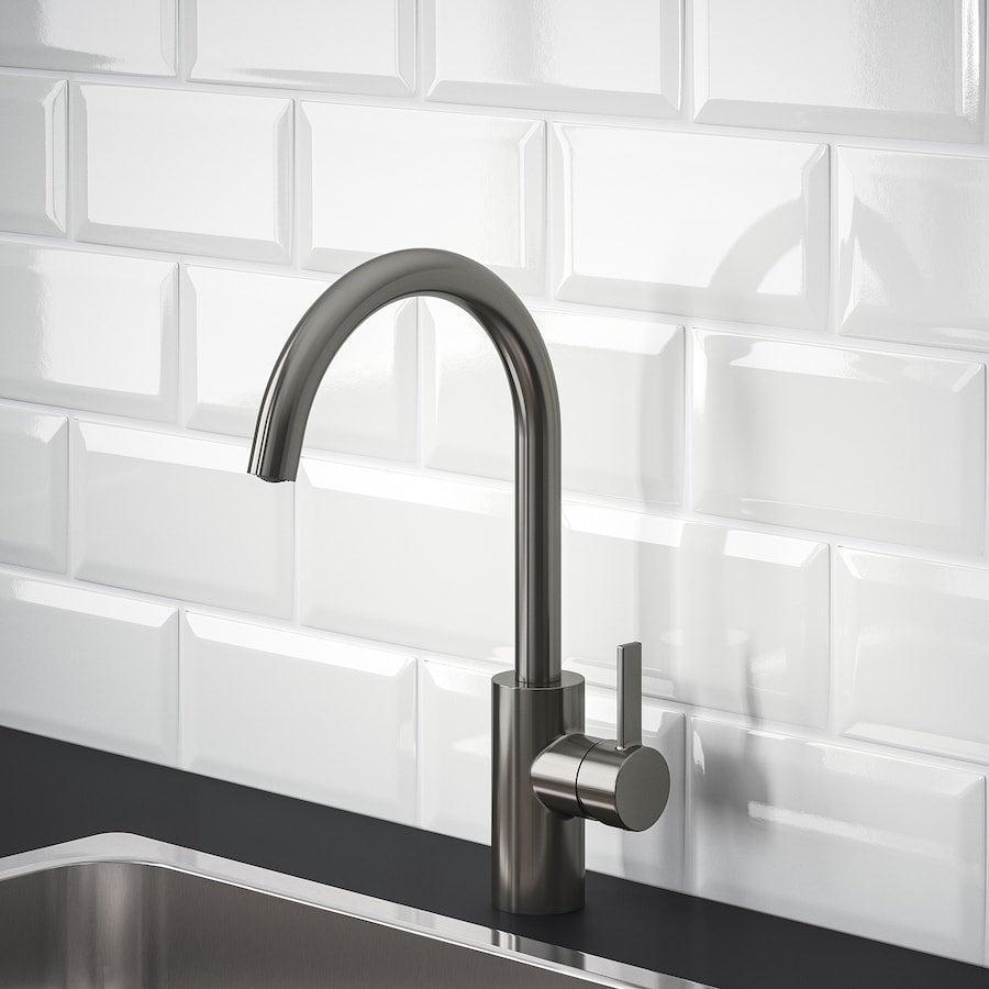 DELSJÖN Kitchen mixer tap, brass-colour