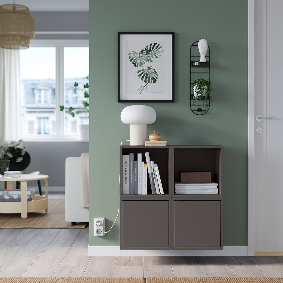 SKUGGRÖNA Wall mounted plant stand, dark green, 54 cm
