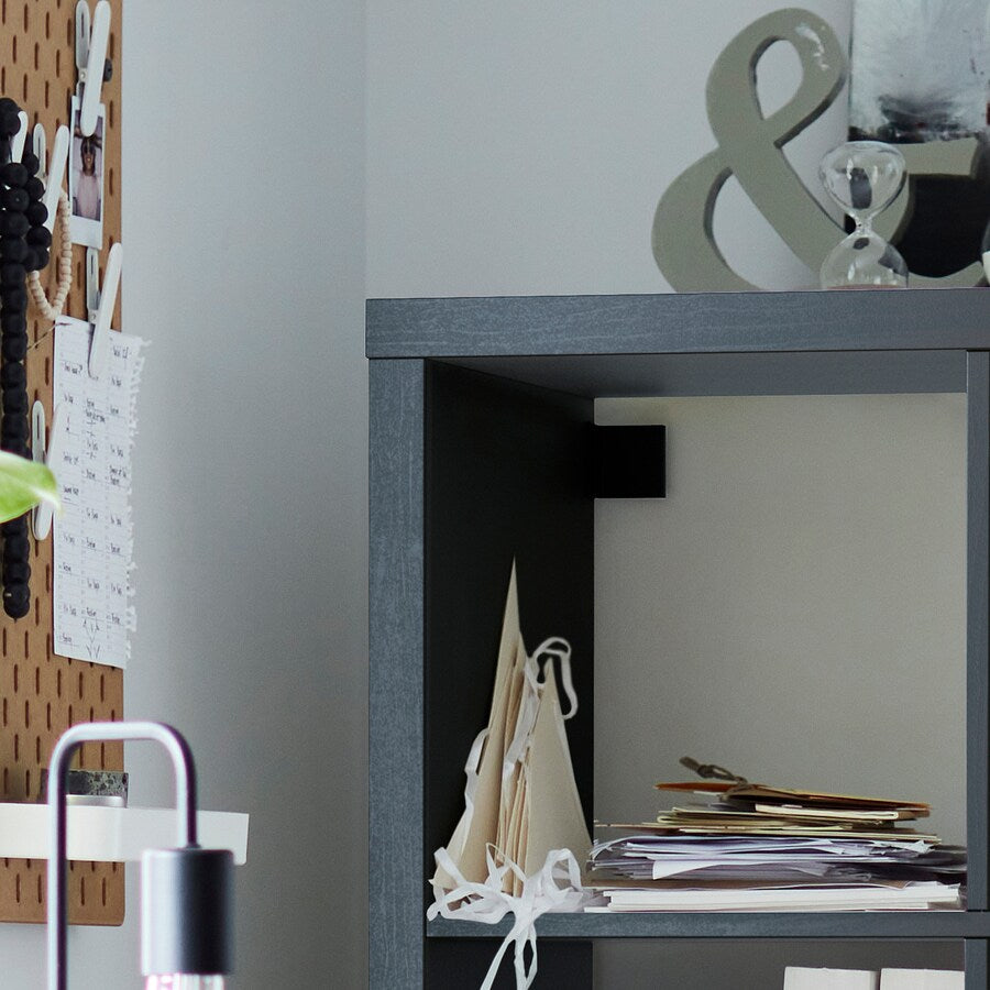 KALLAX Shelving unit with 4 inserts, white stained oak effect, 147x147 cm