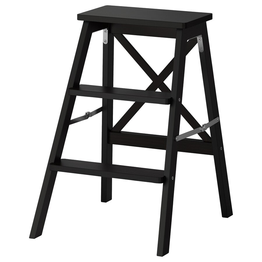 BEKVÄM Stepladder, 3 steps, beech, 63 cm
