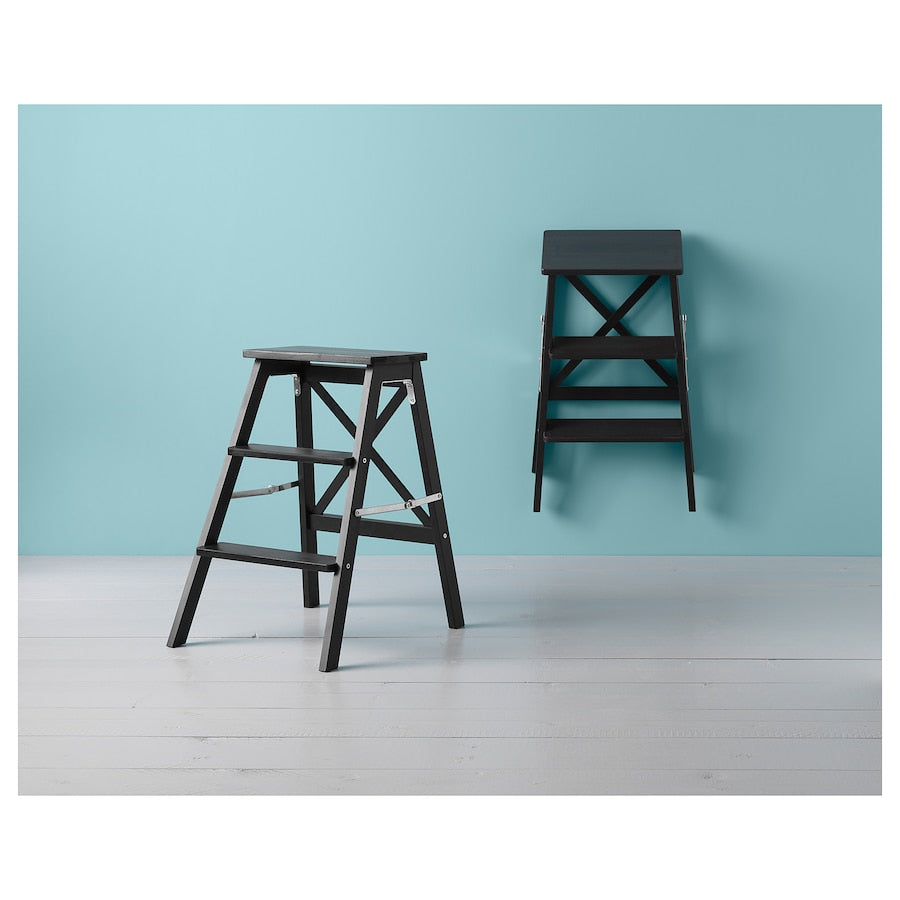 BEKVÄM Stepladder, 3 steps, beech, 63 cm
