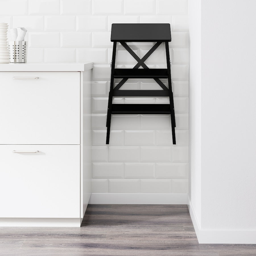 BEKVÄM Stepladder, 3 steps, beech, 63 cm