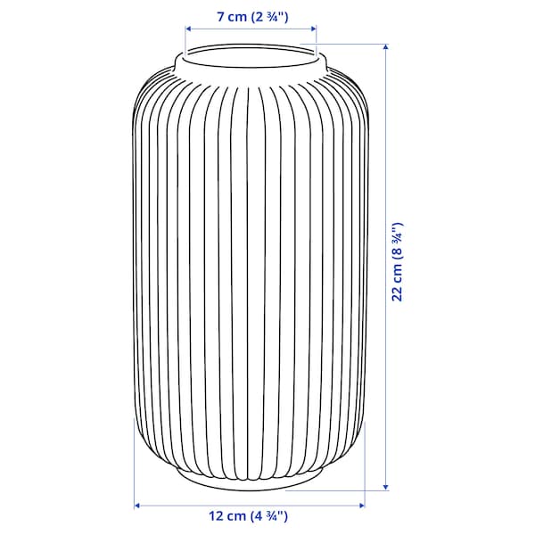 STILREN Vase, white, 22 cm