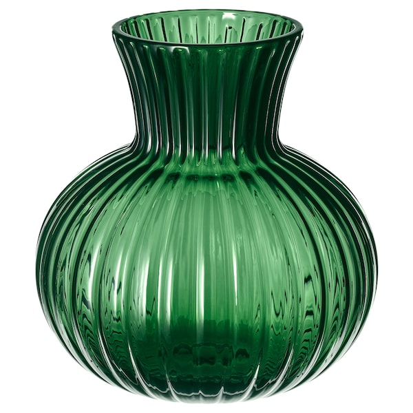 VINTERFINT Vase, green, 13 cm