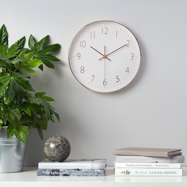 JÄNKIG Wall clock, copper-colour, 30 cm